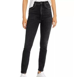 Agolde Pinch Waist Skinny Dark Gray High-Rise Jeans